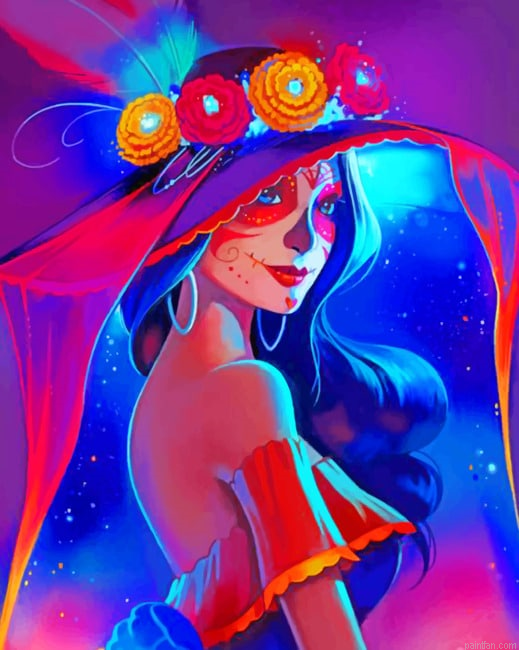 Beautiful Sugar Skull Women Paint By Numbers.png