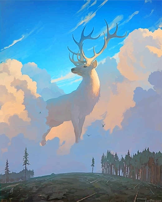 Beautiful White Deer New Paint By Numbers.png
