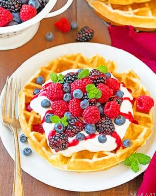 Belgian Waffle With Fruits Paint By Number.png