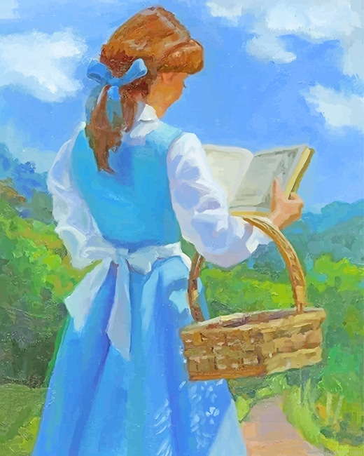 Belle Disney Princess Reading Book New Paint By Numbers.png
