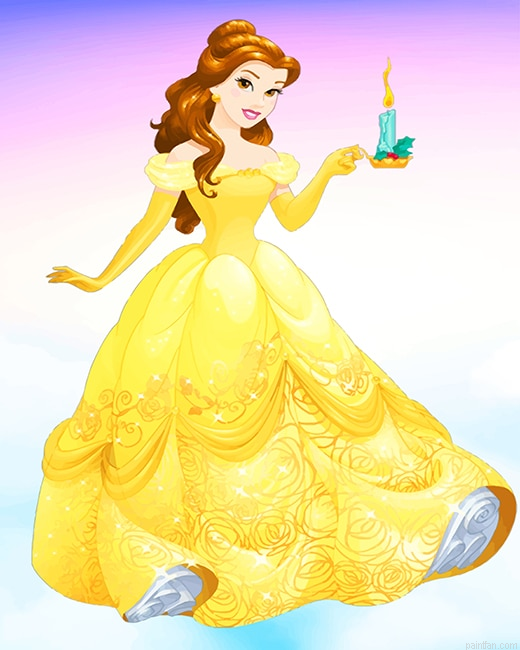 Belle Princess Yellow Dress New Paint By Numbers.png