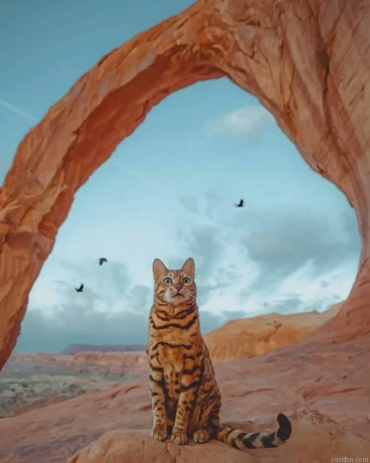Bengal Cat In Corona Arch Utah New Paint By Numbers.png