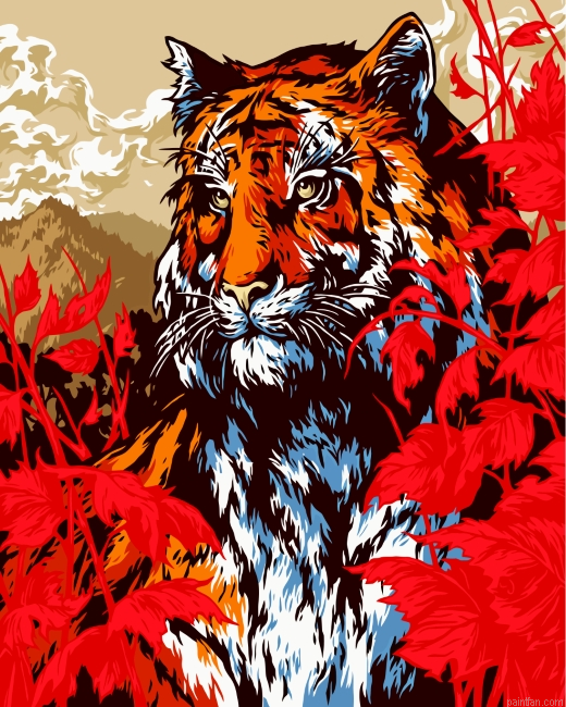 Bengal Tiger Illustration Paint By Number.png