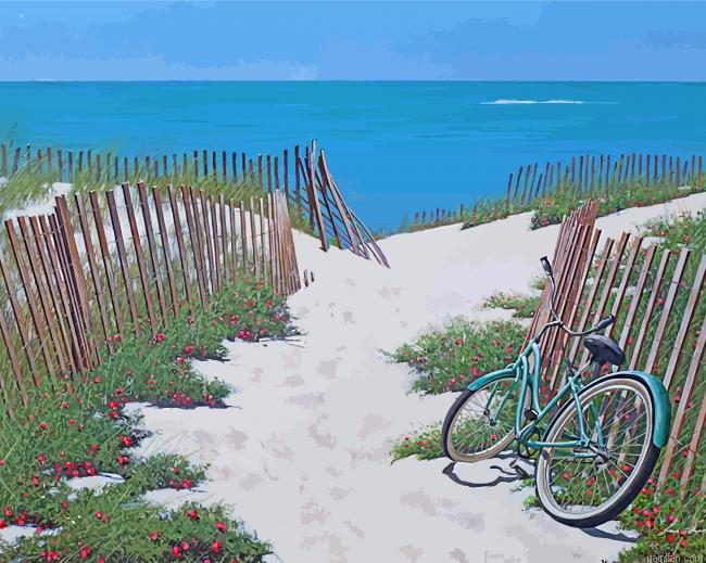 Bike In Beach Sand Paint By Numbers.png