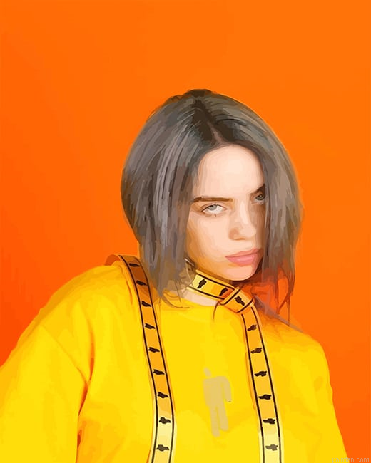 Billie Eilish Orange Background New Paint By Numbers.png