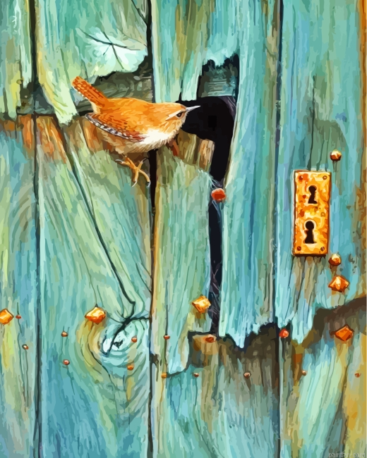 Bird On Door Paint By Number.png
