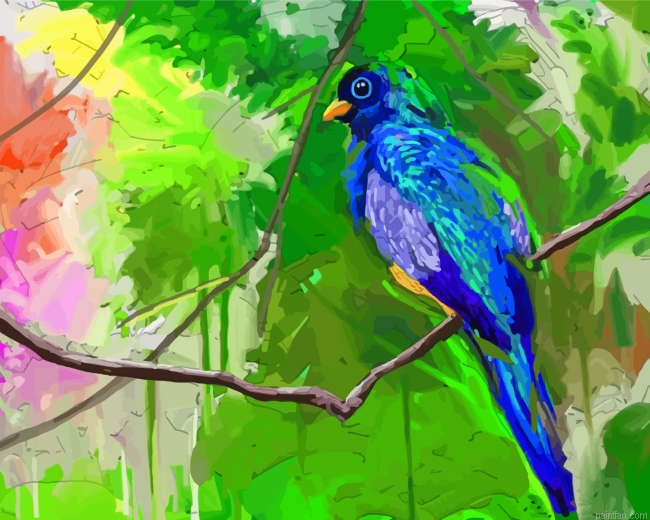Bird On Tree Art Paint By Number.png