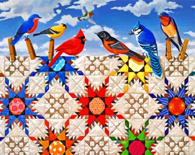 Birds And Quilt On Clothesline Paint By Number.png