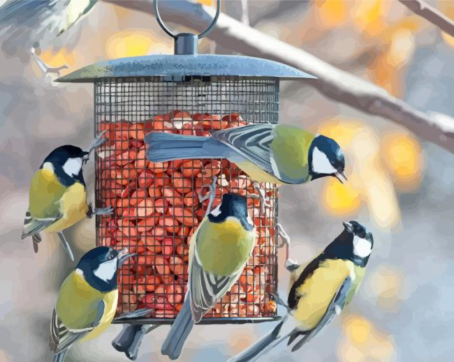 Birds At Bird Feeder Paint By Numbers.png