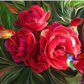 Birds In Roses Paint By Numbers.png
