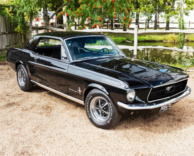Black 1967 Ford Mustang Paint By Numbers.png