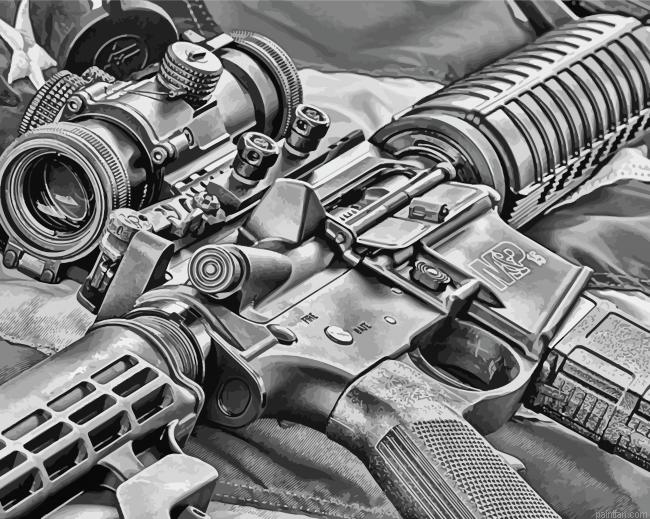 Black And White Ar 15 Paint By Numbers.png