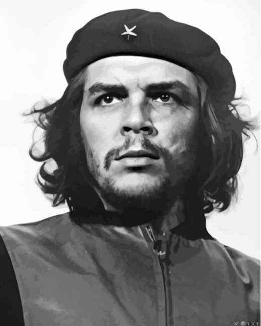 Black And White Che Guevara Paint By Number.png