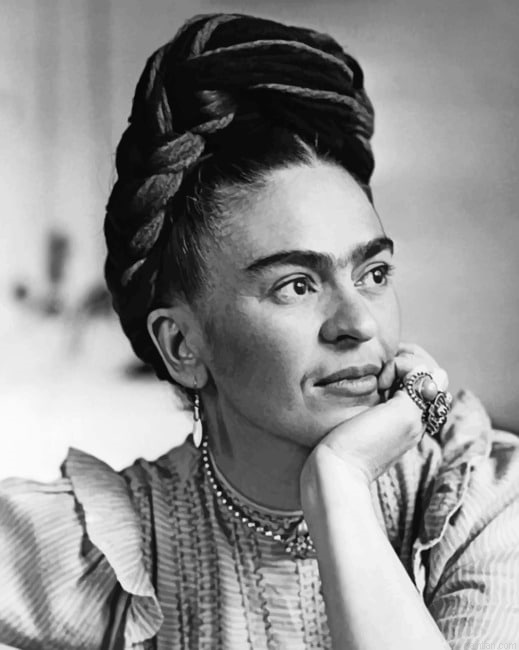 Black And White Frida Kahlo New Paint By Numbers.png