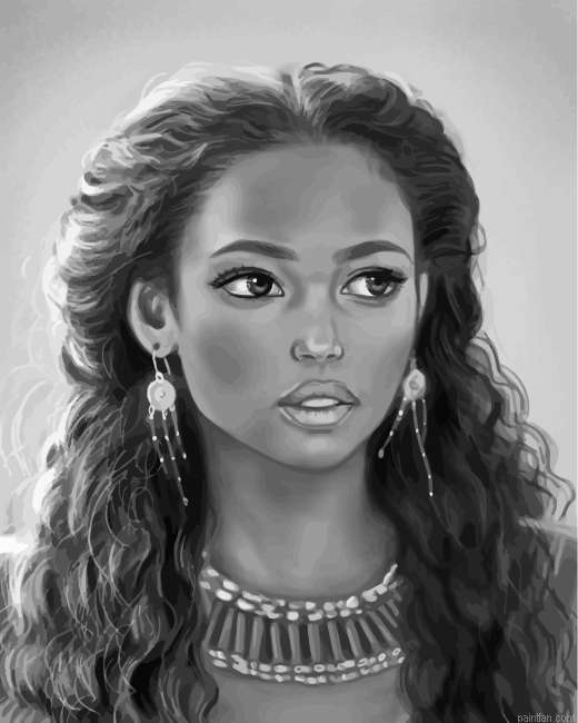Black And White Gorgeous Woman Paint By Number.png