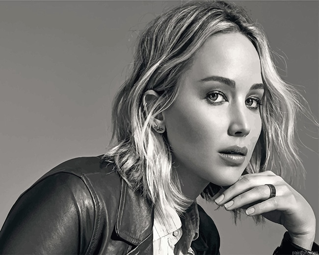 Black And White Jennifer Lawrence New Paint By Numbers.png