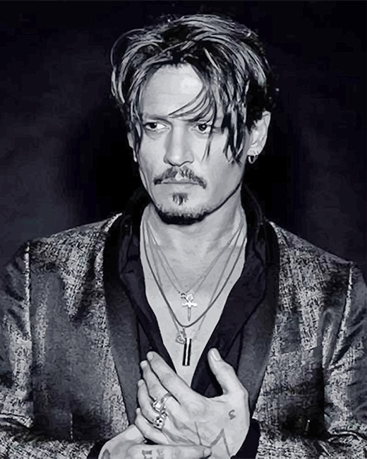 Black And White Johnny Depp New Paint By Numbers.png