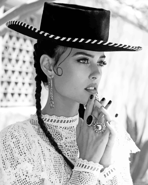 Black And White Mexican Girl New Paint By Numbers.png