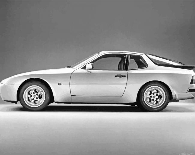 Black And White Porsche 944 Paint By Numbers.png