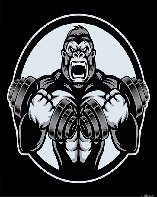 Black And White Strong Gorilla New Paint By Numbers.png