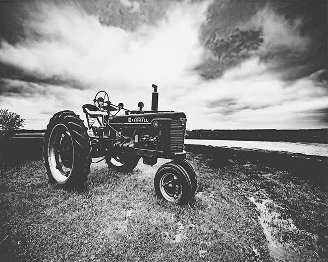 Black And White Tractor New Paint By Numbers.png