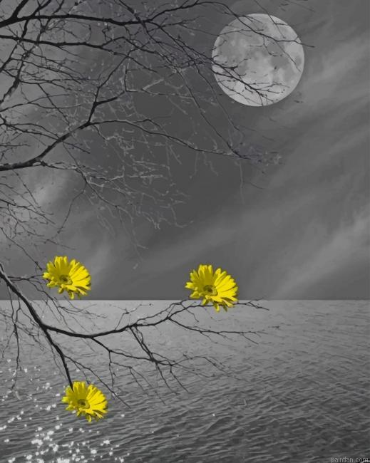 Black And White Yellow Aesthetic View New Paint By Numbers.png