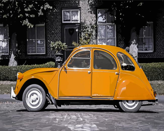 Black And White Yellow Citroen 2cv Paint By Numbers.png