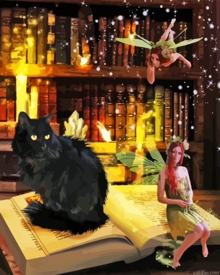 Black Cat And Fairy Paint By Numbers.png