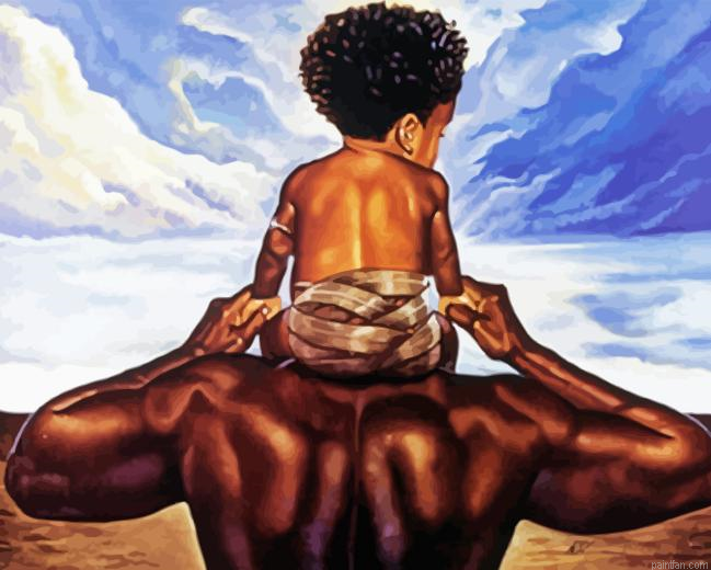 Black Father And Child Paint By Numbers.png