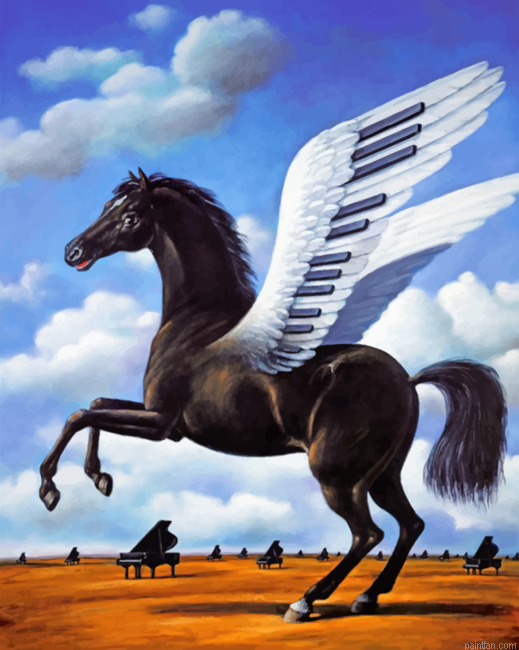 Black Horse Piano Wings Paint By Numbers.png