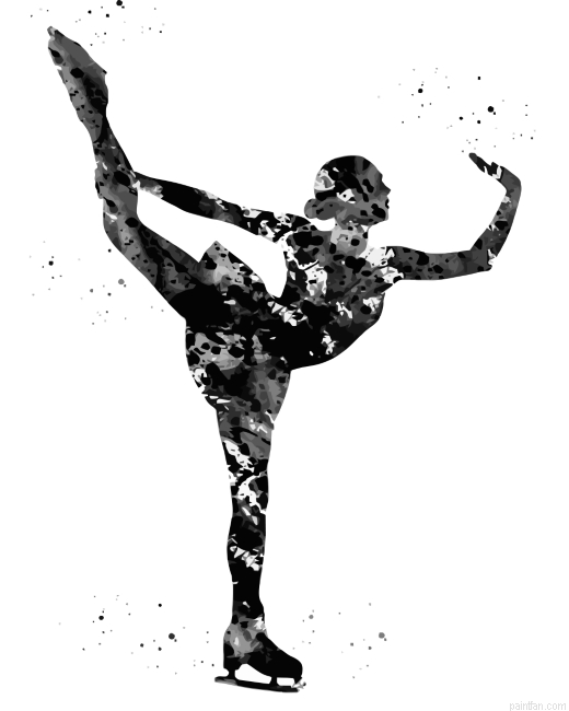 Black Ice Skater Art Paint By Number.png