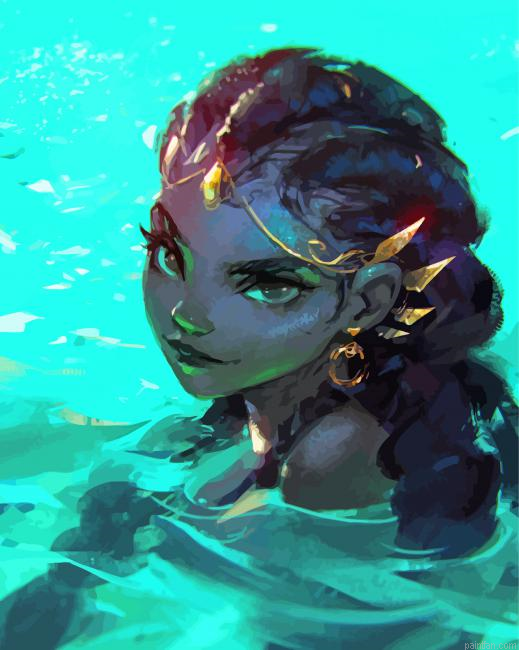 Black Mermaid Elf Paint By Numbers.png