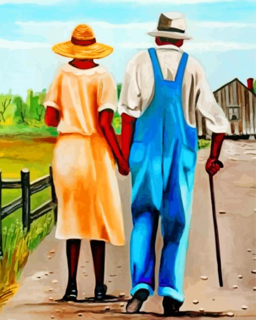 Black Old African Couple Paint By Numbers.png