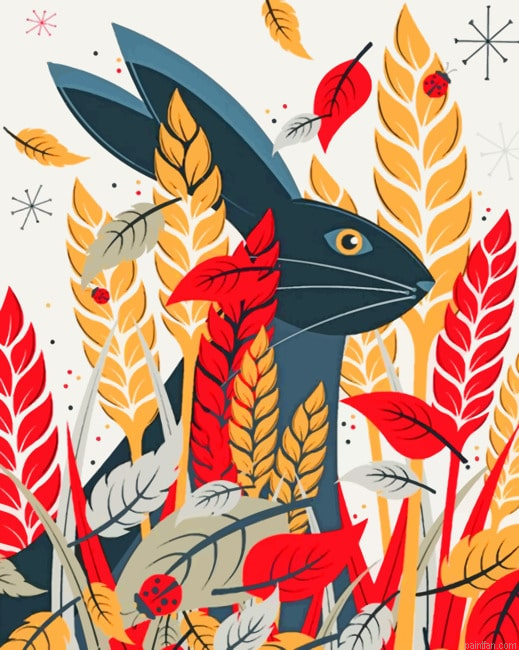 Black Rabbit Animals Paint By Numbers.png