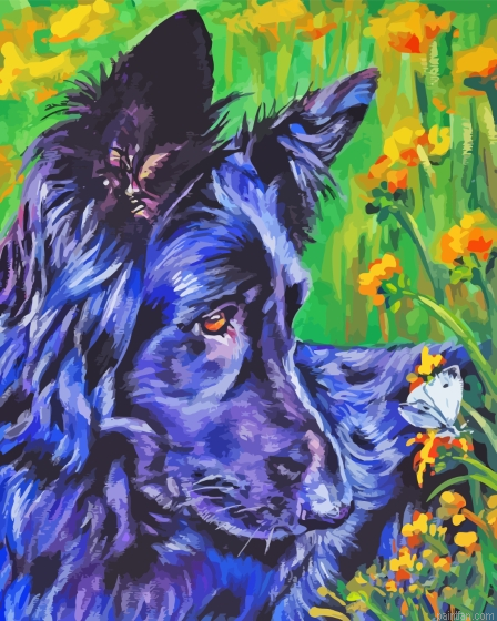 Black Shepherd Dog Paint By Numbers.png
