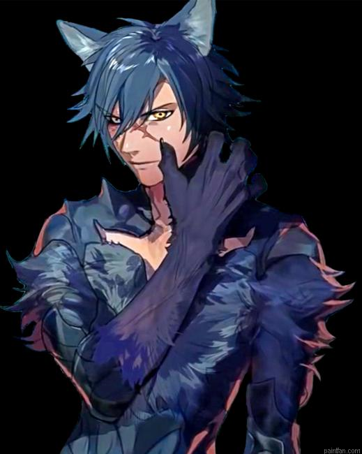 Black Wolf Boy Paint By Numbers.png