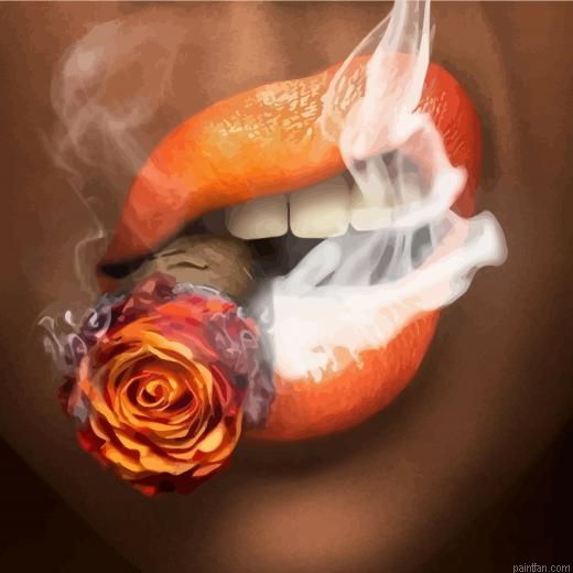Black Woman Smoking Cigar Paint By Number.png