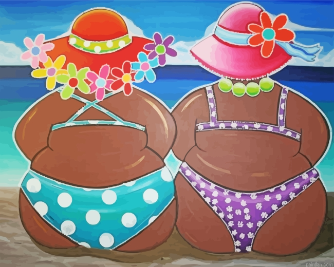 Black Women On The Beach Paint By Number.png