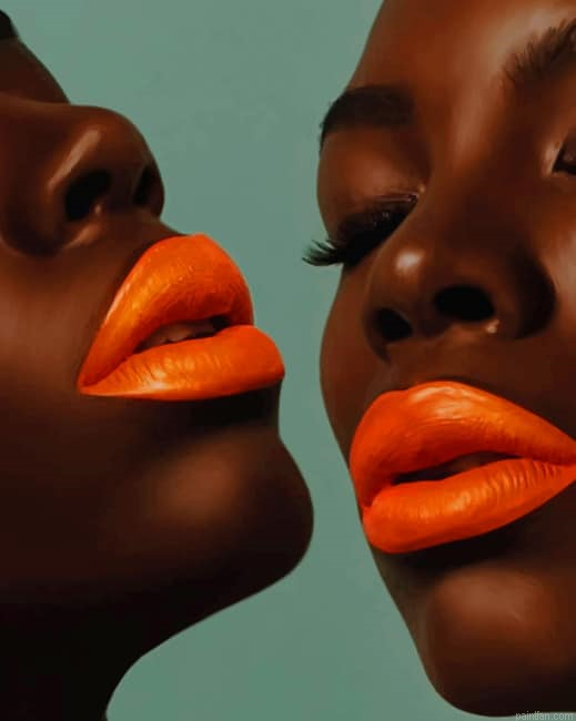 Black Women With Orange Lipstick New Paint By Numbers.png
