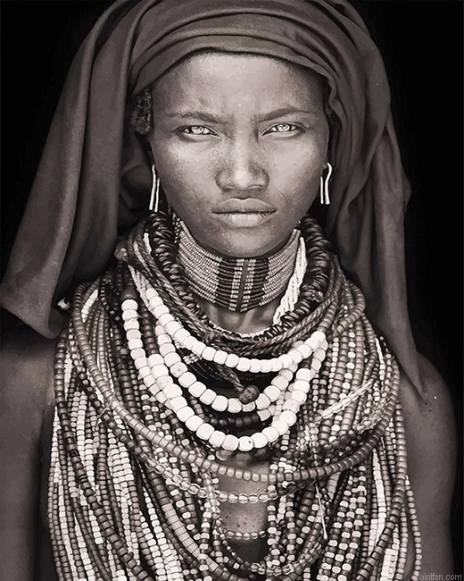 Black And White African Woman New Paint By Number.png