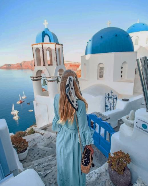 Blondy In Santorini Greece New Paint By Numbers.png