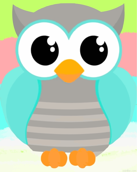 Blue And Grey Owl Paint By Number.png