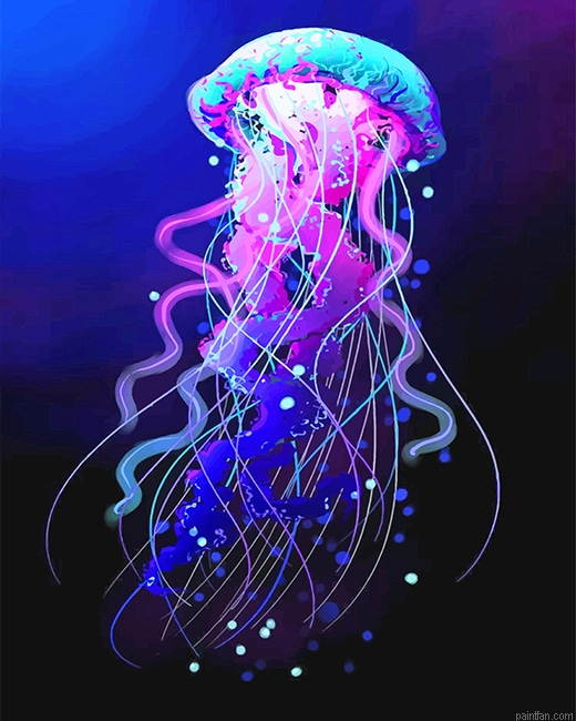 Blue And Purple Jellyfish New Paint By Numbers.png
