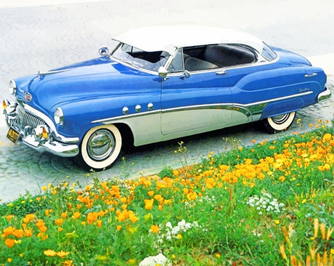 Blue And White Classic Car New Paint By Numbers.png