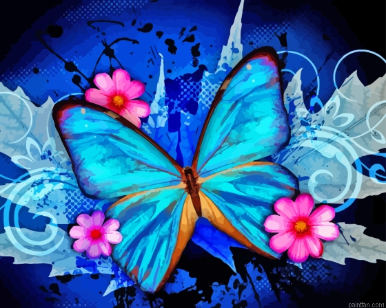 Blue Buttefly Paint By Numbers.png
