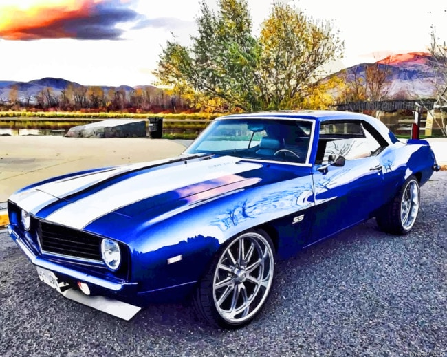 Blue Camaro Car New Paint By Numbers.png