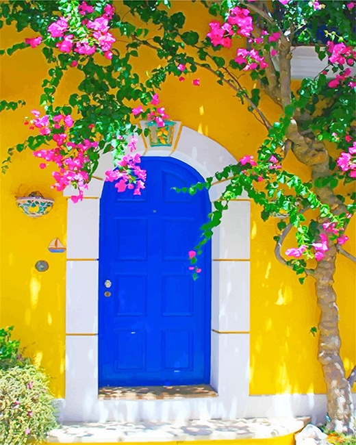 Blue Door With Flowers New Paint By Numbers.png