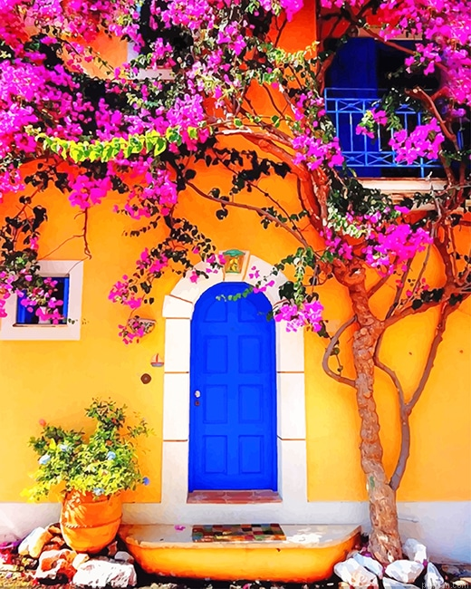 Blue Door Of Greek House New Paint By Number.png