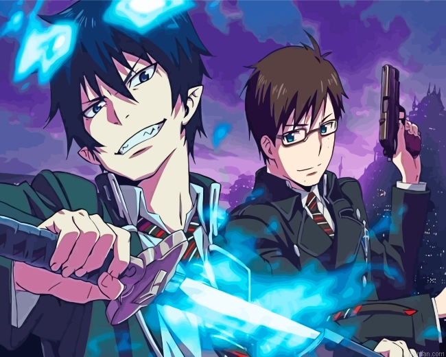 Blue Exorcist Rin Okumura And Yukio Okumura Paint By Number.png