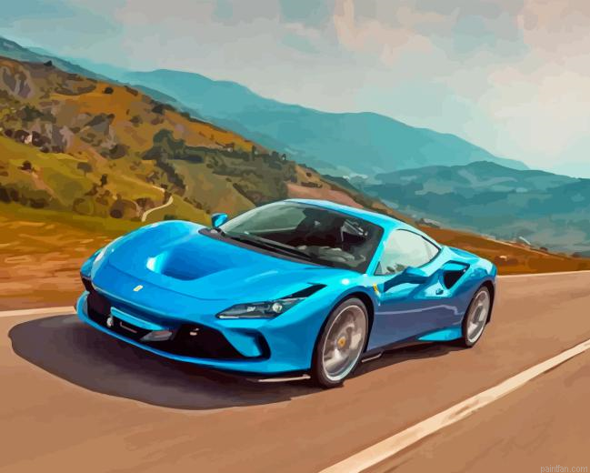 Blue Ferrari F8 Paint By Numbers.png